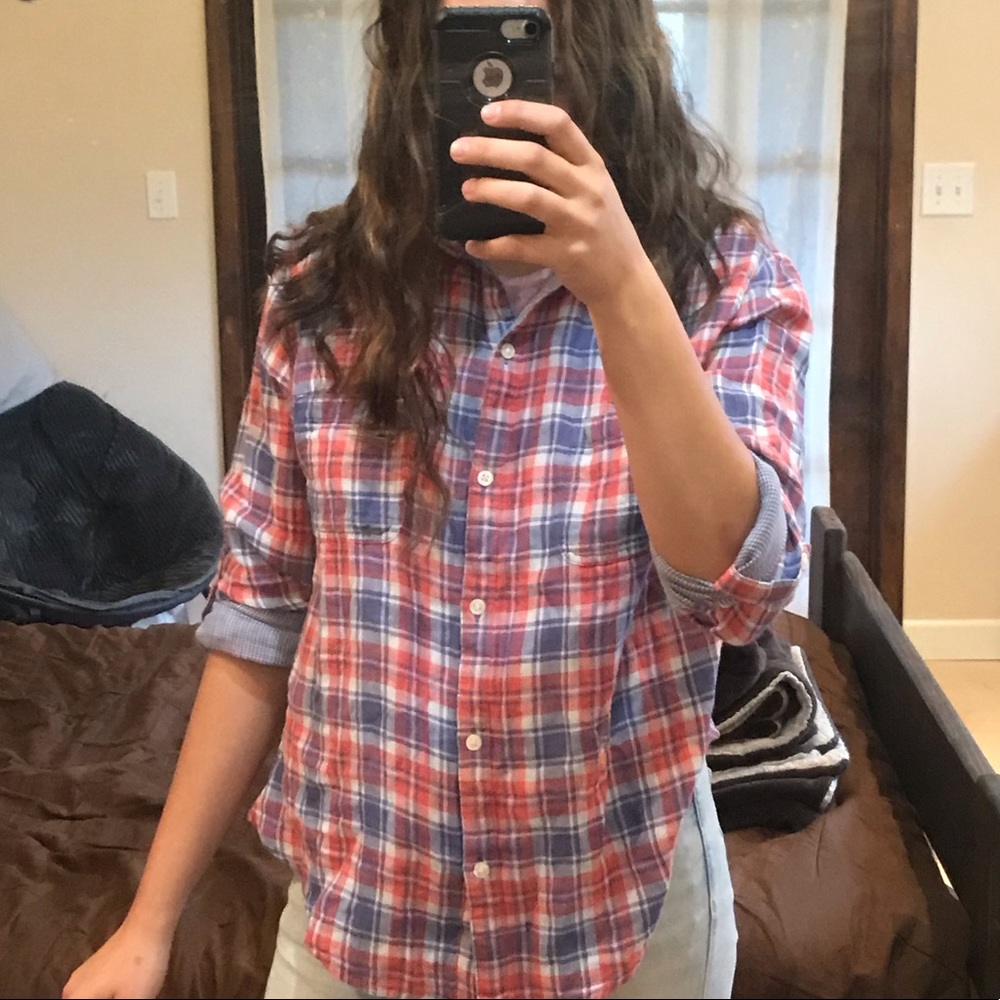 Riders by Lee plaid button up shirt